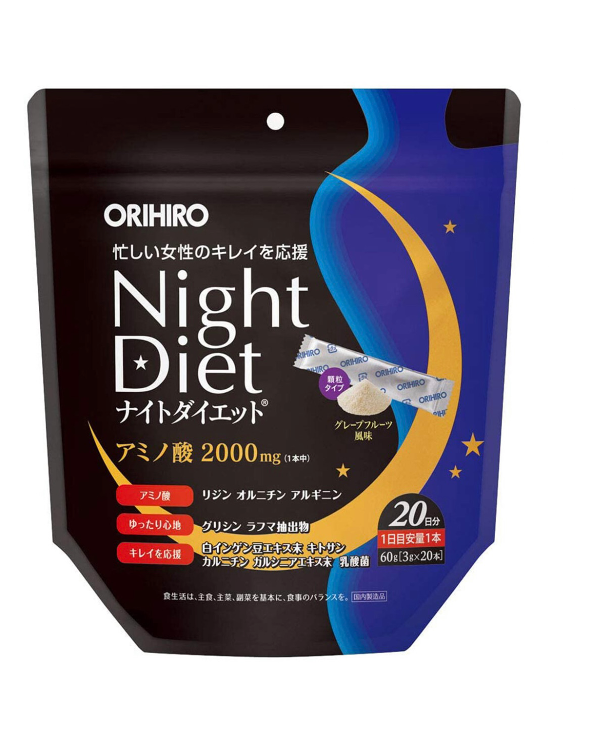 日本Orihiro夜間燃燒胺基酸乳酸菌粉 60g